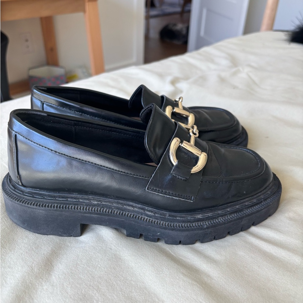 H&M chunky leather loafer size 38